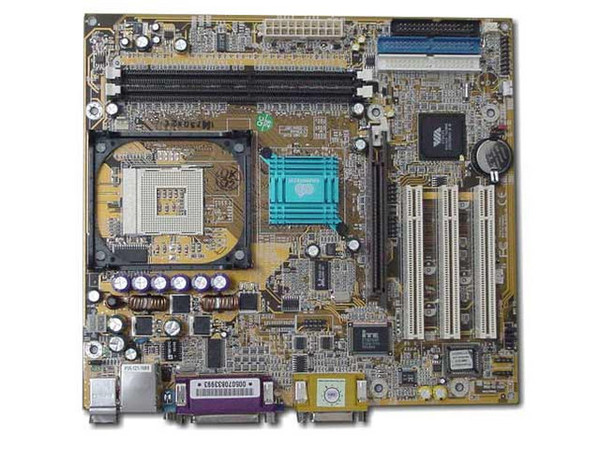 T. Madre Chaintech, ChipSet VIA P4M266A + VT8235
Soporta: P4 hasta 2.8 y Celeron, 478Pins, 400/533Mhz,
Integrado: Audio AC97, Video
Memoria: DDR DIMM, 266/200, 2Gb Max, (2 Bancos),
Diseño: Micro ATX, Ptos: 1x AGP, 3x PCI