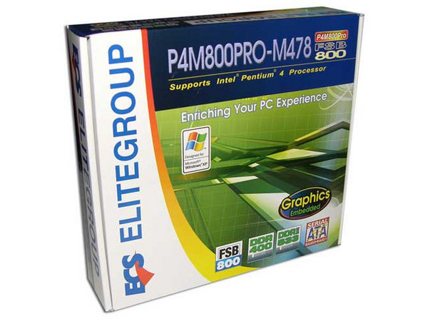Tarjeta Madre ECS P4M800PRO-M478, ChipSet VIA,
Soporta: Pentium 4 Prescott/Celeron, Bus 800/533MHz,
Memoria: DDR 400/333 y DDR2 533/400, 4 Bancos, 2GBMax,
Integrado: Audio 6 canales, Video S3 y RED,
Diseño: Micro ATX, Ptos: 1x AGP 8x, 3x PCI