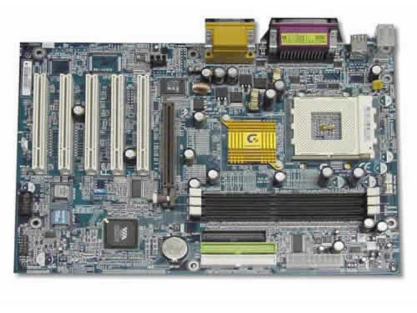 Tarjeta Madre GigaByte GA-7VTXE, ChipSet VIA KT266A
Soporta: Athlon XP 2600+ y Duron a 1.3Ghz, BUS 200/266Mhz
Integrado: Audio AC97
Memoria: SDRAM DDR 266Mhz, 3Gb MAX
Diseño: ATX Completo, Puertos: 1x AGP, 5x PCI