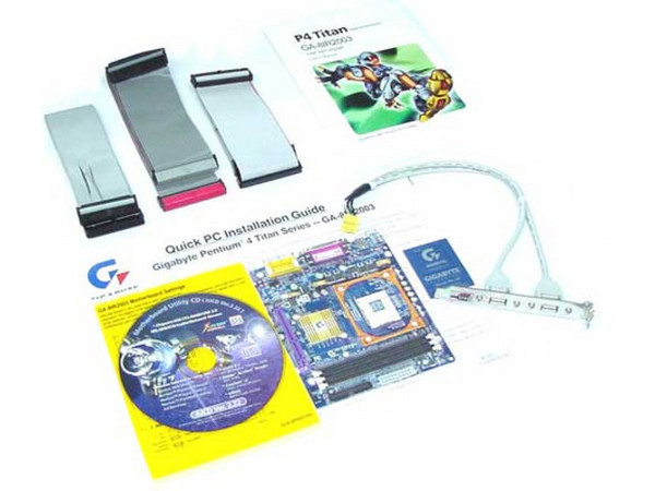 T. Madre GIGA BYTE GA8IR2003, Chipset INTEL 845,  Soporta  P4 hasta 3.06 GHZ  y Celeron Socket 478, BUS 533/400Mhz, AGP 4X, 2 COM, 1 LPT1, 4 USB VER 1.1, 5 PCI, ATA 100 IDE; Audio AC97, PS/2 Keyboard, y mouse, Soporta  2 GB con  DDR 266/200Mhz