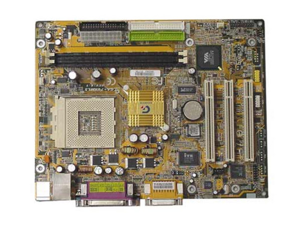 T. Madre Giga Byte  GA-7KMLS, Chipset VIA KM266
Soporta:Duron™/Athlon™/Athlon™ XP hasta 2000+ 200/266
Memoria: PC133 hasta 1GB.
Integrado: Video, Sonido AC97, 10/100MB LAN. 
Puertos:3XPCI, 2XUSB 1.1.