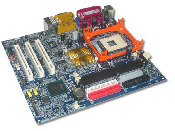 T. Madre GigaByte GA-8I845GV, ChipSet Intel 845GV
Soporta: P4 y Celeron con Bus de 400/533Mhz, 
Integrado: Audio 6 canales, Video y Red 10/100Mbps, 
Memoria: SDRAM DDR 333/266, 2Bancos, 2GB Max.,
Diseño: MicroATX, Ptos. 3x PCI