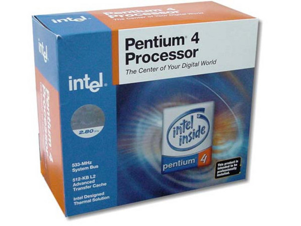Procesador Intel Pentium 4 a 2.8Ghz, BUS 533Mhz, 478Pines, 512KB, en caja