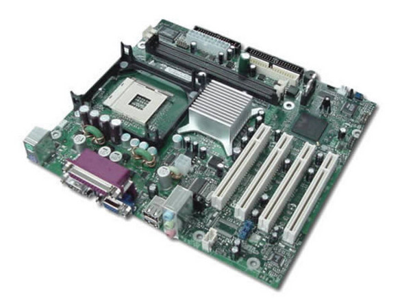 T. Madre INTEL D845GVAD2, ChipSet Intel 845GV, Soporta: P4 y Celeron con 478Pins, 400/533Mhz BUS Integrado: Audio AC-97, Memoria: DDR DIMM PC2100, 2GB Max, (2 Bancos), Diseño: ATX Completo, Ptos.4x PCI, USB 2.0