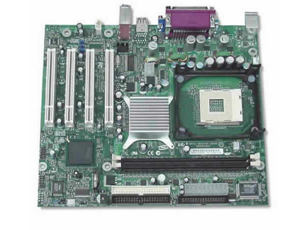 T. Madre INTEL D845GVAD2, ChipSet Intel 845GV, Soporta: P4 y Celeron con 478Pins, 400/533Mhz BUS Integrado: Audio AC-97, Memoria: DDR DIMM PC2100, 2GB Max, (2 Bancos), Diseño: ATX Completo, Ptos.4x PCI, USB 2.0