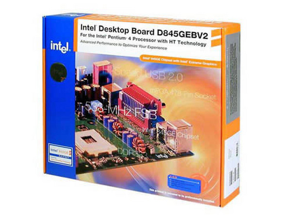 T. Madre Intel D845GEBV2, ChipSet Intel 845GE,
Soporta: Pentium 4 y Celeron con 478Pins 400/533Mhz
Integrado: Audio AC97 y Video Intel Extreme
Memoria: SDRAM DDR 333/266, 2Gb Max, (2 Bancos),
Diseño: ATX Completo, Ptos: 1x AGP, 6x PCI, 1x CNR