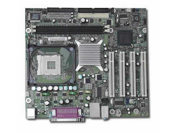 T. Madre Intel D845GVAD2L, ChipSet 845GV
Soporta: P4 a 3.06Ghz w/HT, Celeron 2.60, BUS 400/533Mhz
Integrado: Video Intel, Sonido AC97, RED 10/100Mbps
Memoria: SDRAM DDR 200/266Mhz, 2Gb Max (2 Bancos)
Diseño: MicroATX, Ptos: 4x PCI, 2x USB-2.0
USB2.0