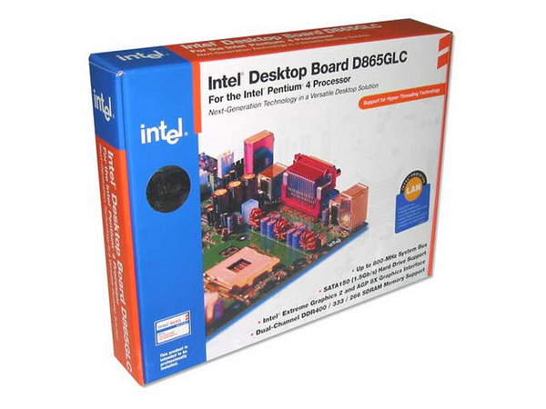 T. Madre Intel D865GLCL, ChipSet Intel 865G
Soporta: P4 y Celeron con Bus de 400/533/800Mhz
Integrado: Video Intel, Sonido y LAN 10/100Mbps
Memoria: SDRAM DDR 400/333/266
Diseño: MicroATX, Puertos: 1x AGP, 3x PCI, 2x SATA