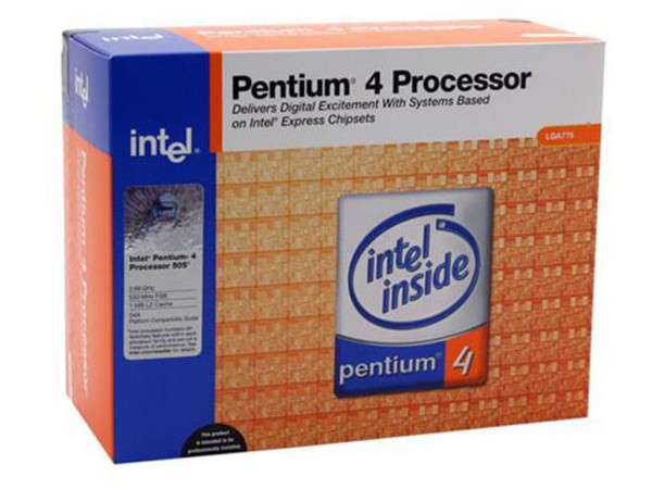 Procesador Intel Pentium 4 505 a 2.66 GHz, Solo para Socket LGA 775, BUS de 533MHz, 1MB en Cache L2, Prescott.