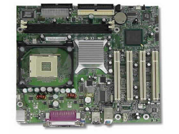 T. Madre Intel 845GLLY, ChipSet Intel 845GL,
Soporta hasta: P4 hasta 2.6Ghz y Celeron a 2.4Ghz, (478Pins, 400Mhz)Integrado: Video Intel, Audio AC97,
Memoria: SDRAM DIMM PC133, 2Gb Max, (2 Bancos),
Diseño: Micro ATX, Ptos: 4x PCI