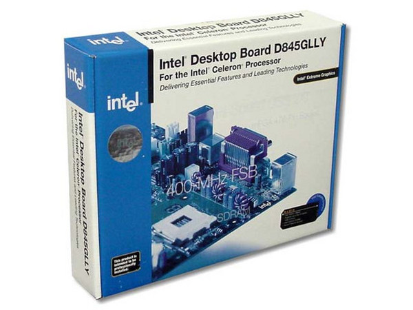 T. Madre Intel 845GLLY, ChipSet Intel 845GL,
Soporta hasta: P4 hasta 2.6Ghz y Celeron a 2.4Ghz, (478Pins, 400Mhz)Integrado: Video Intel, Audio AC97,
Memoria: SDRAM DIMM PC133, 2Gb Max, (2 Bancos),
Diseño: Micro ATX, Ptos: 4x PCI