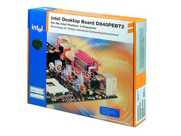 T. Madre Intel D845PEBT2, ChipSet Intel 845PE,
Soporta: Pentium 4 y Celeron con 478Pins 400/533Mhz
Integrado: Audio AC97, LAN 10/100Mbps, Serial ATA Raid
Memoria: SDRAM DDR 333/266, 2Gb Max, (2 Bancos),
Diseño: ATX Completo, Ptos: 1x AGP, 5x PCI