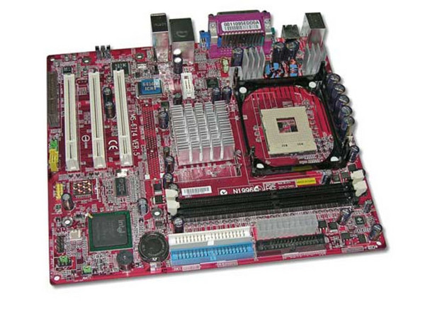 T. Madre MSI 845GVM-L v.5, ChipSet Intel 845GV,
Soporta: Intel P4 Northwood/Prescott, Bus 533/400MHz,
Integrado: Video Intel, Sonido Realtek 5.1 y Red 10/100,
Memoria: DDR266, DDR333 y DDR400,
Diseño: MicroATX, Puertos: 3x PCI, 1x CNR