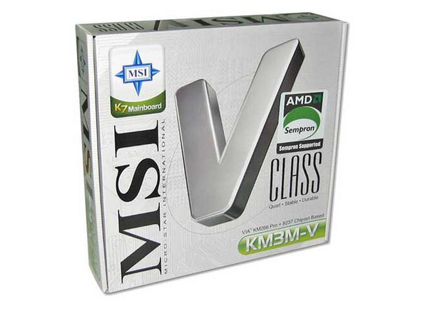 T. Madre MSI KM3M-V, ChipSet VIA KM266 Pro,
Soporta: AMD Athlon XP/Duron/Sempron, Socket A,
Integrado: Video S3 Graphics, Sonido VIA 5.1 y Red 10/100,
Memoria: SDRAM DDR266, DDR333,
Diseño: MicroATX, Puertos: 3x PCI, 1x AGP 4X
