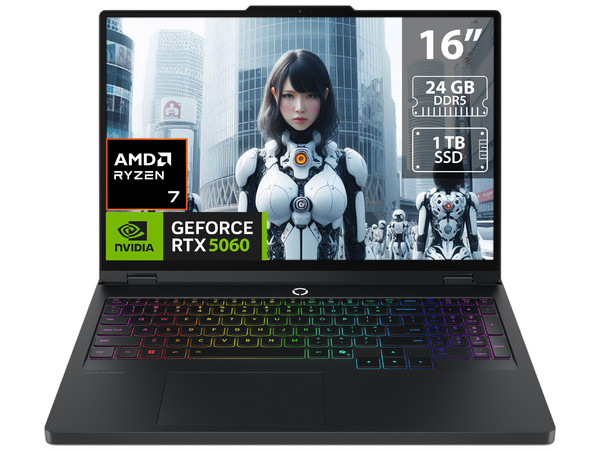 Laptop Gamer Lenovo Legion Pro 5: 
Procesador AMD Ryzen 7 8745HX (hasta 5.1 GHz), 
Memoria de 24GB DDR5,
SSD de 1TB,
Pantalla de 16