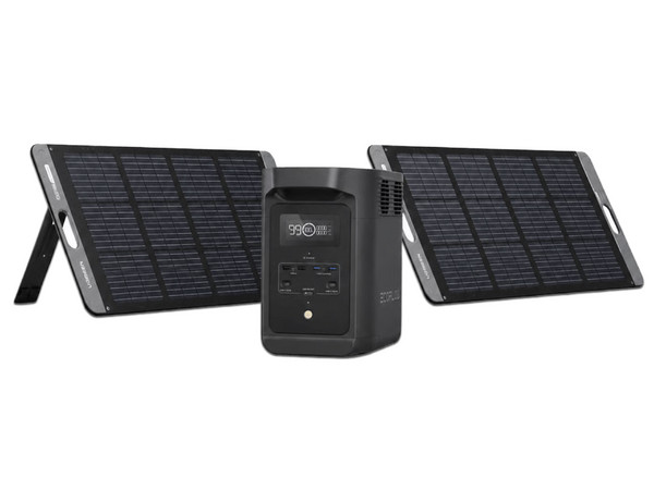 Kit de Energía Portátil UGREEN EcoFlow E980, 980Wh, Panel Solar de 200W, 2 Puertos USB Tipo C, 4 Puertos USB Tipo A. Color Negro