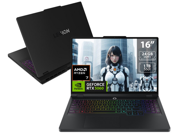 Laptop Gamer Lenovo Legion Pro 5: 
Procesador AMD Ryzen 7 8745HX (hasta 5.1 GHz), 
Memoria de 24GB DDR5,
SSD de 1TB,
Pantalla de 16