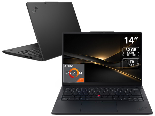 Laptop Lenovo ThinkPad E14 G7:
Procesador AMD Ryzen 5 220 (hasta 4.9 Ghz),
Memoria de 32GB DDR5,
SSD de 1TB,
Pantalla de 14