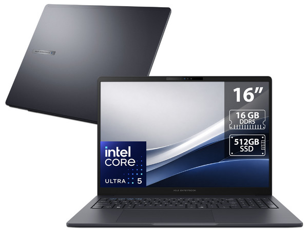 Laptop ASUS ExpertBook B3605CCA:
Procesador Intel Core Ultra 5 125H (hasta 4.5 Ghz),
Memoria de 16GB DDR5,
SSD de 512GB,
Pantalla de 16