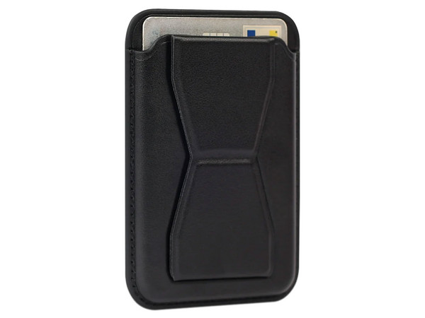 Soporte con tarjetero MyBat MagStash FlipOut RCARDPOUCH702 para iPhone compatible con MagSafe. Color Negro.