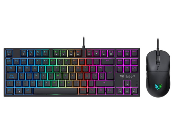Kit de Teclado y Mouse Gamer Balam Rush Fusion Vanguard TKL CKG680, USB. Color Negro.
