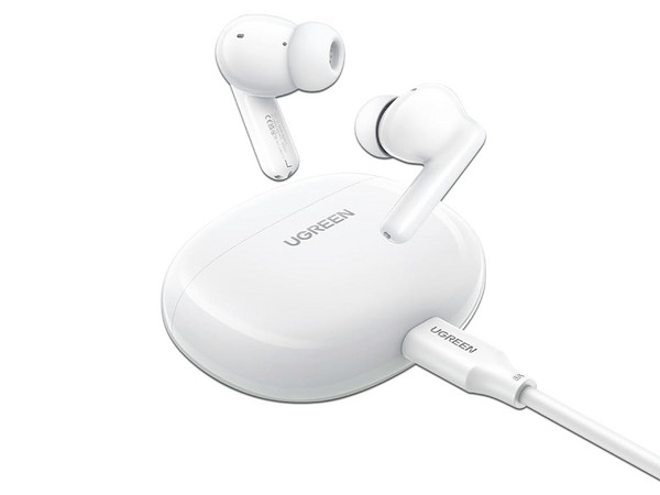 Audífonos Inalámbricos TWS UGREEN Hitune P3, Bluetooth 5.4, Estuche de Carga. Color Blanco.