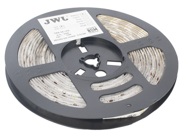 Tira LED JWJ JLTL-3528-IP65-B, 15W, IP65, 5m, Color Blanco. Requiere Adaptador JPY-01 (No Incluido).