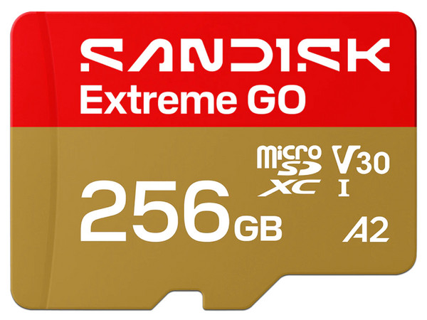 Memoria Sandisk MicroSDXC Extreme GO de 256 GB, Lectura 240 MB/s, Escritura 160 MB/s.