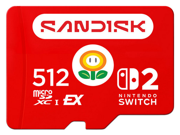 Memoria MicroSDXC SanDisk Express de 512GB, Para Nintendo Switch 2. Color Rojo.