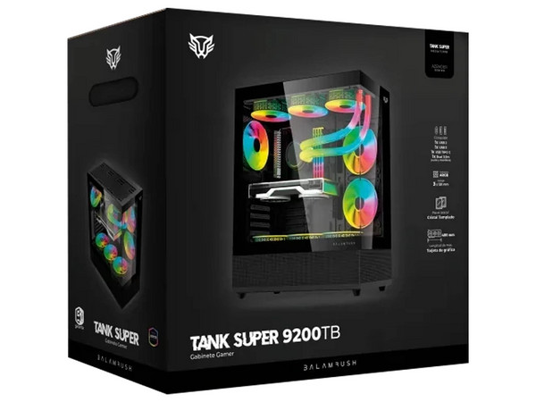 Gabinete BALAM RUSH Tank Super 9200TB, Mid Tower, ATX, No Incluye Fuente de Poder. Color Negro.