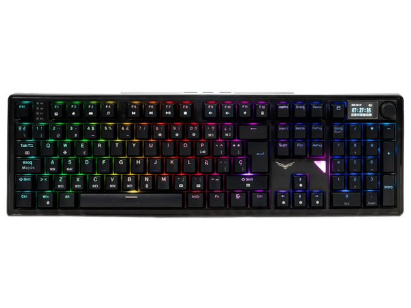 Teclado Gamer Inalámbrico NACEB STEEL COBRA, Switch KTT NEGRO, RGB, Receptor USB. Color Negro.