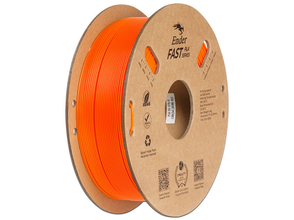 Rollo de Filamento Creality Ender Fast de PLA de 1.75mm, 1Kg. Color Naranja.