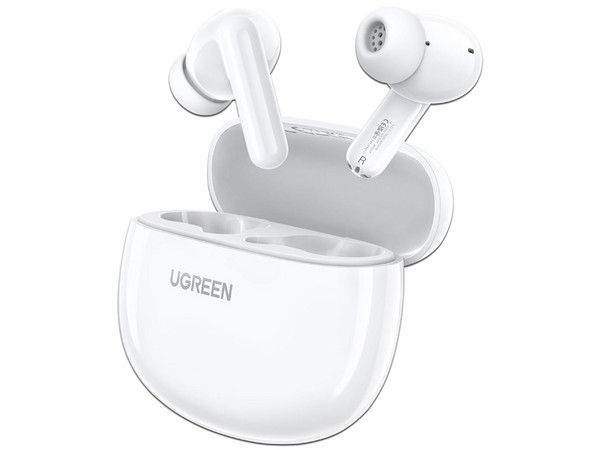Audífonos Inalámbricos TWS UGREEN Hitune P3, Bluetooth 5.4, Estuche de Carga. Color Blanco.