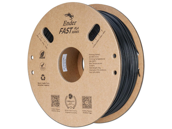 Rollo de Filamento Creality End Fast PLA de 1.75mm, 1Kg. Color Negro.