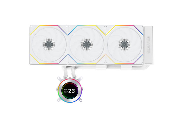 Sistema de Enfriamiento Líquido Lian Li HydroShift II LCD-C 360TL, 360mm, 2600RPM, Pantalla LCD, RGB. Color Blanco.