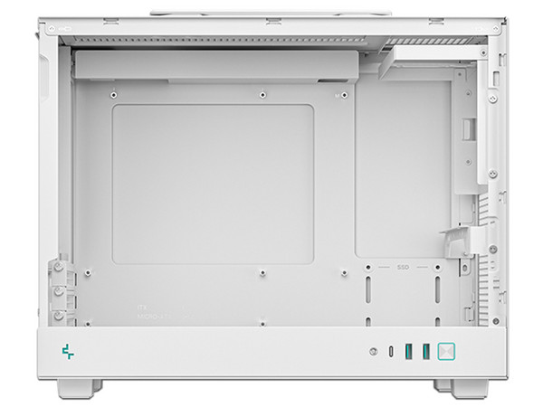 Gabinete Deepcool CH160 Plus, Mid Tower, Micro ATX, Panel de Cristal Templado, Sin Fuente de Poder. Color Blanco.