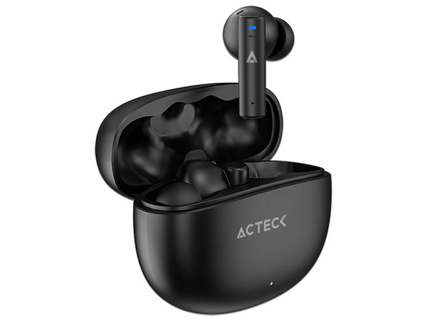 Audífonos Inalámbricos Acteck Flow Pro EF990, Con Estuche de Carga, Respuesta de Frecuencia 20Hz - 20kHz, Bluetooth, Compatible con Android e iOS. Color Negro.