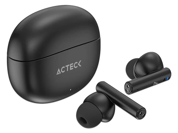 Audífonos Inalámbricos Acteck Flow Pro EF990, Con Estuche de Carga, Respuesta de Frecuencia 20Hz - 20kHz, Bluetooth, Compatible con Android e iOS. Color Negro.