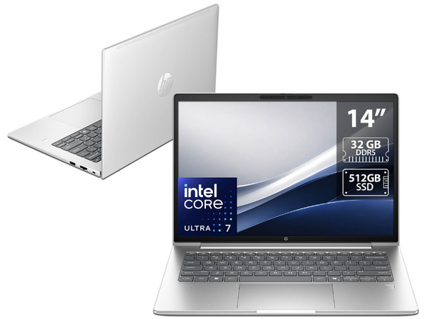 Laptop HP ProBook 4 G2i Next Gen AI: 
Procesador Intel Core Ultra 7 355 (hasta 4.7 GHz), 
Memoria de 32GB DDR5,
SSD de 512GB, 
Pantalla de 14