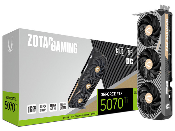 Tarjeta de Video NVIDIA GeForce RTX 5070 Ti ZOTAC Solid SFF OC, 16GB GDDR7, 1xHDMI, 3xDisplayPort, PCI Express x16 5.0.