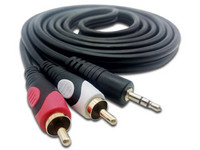 Cable Adaptador de 15cm de Audio Estéreo Mini Jack de 3,5mm Hembra a 2x RCA  Macho