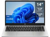 Laptop HP 240 G10:
Procesador Intel Core i7 1355U (hasta 5.0 GHz),
Memoria de 16GB DDR4,
SSD de 512GB,
Pantalla de 14