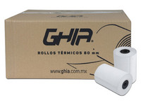Rollo de papel térmico CTG80N de 80 x 70 mm. Color Blanco. (Reacción Negro)...