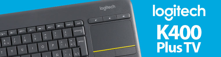 Teclado Logitech K400 Plus Inalámbrico C/TouchPad Color Negro