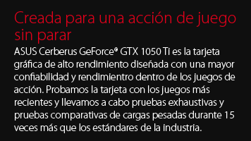 Tarjeta de Video NVIDIA GeForce GTX 1050 Ti ASUS CERBERUS 4GB