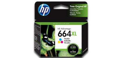 Cartucho de tinta HP 664XL Tricolor Original (F6V30AL).