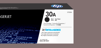 Cartucho de tóner HP 30A Negro Laserjet Original (CF230A).