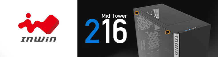 Gabinete Inwin Mid-tower 216BLK, E-ATX, (Sin fuente de poder). Color ...