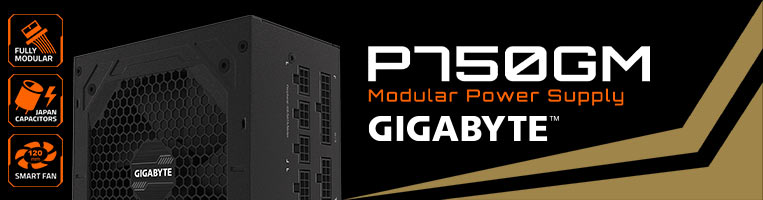 Nguồn Gigabyte GP- P750GM 750W (80 Plus Gold/Full Modular/Màu Đen