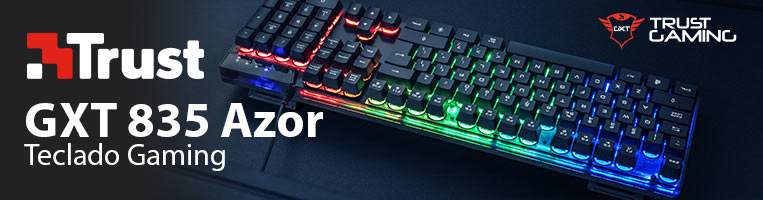 Teclado Gamer Trust GXT 835 Azor, Iluminación RGB Rainbow, USB. Color